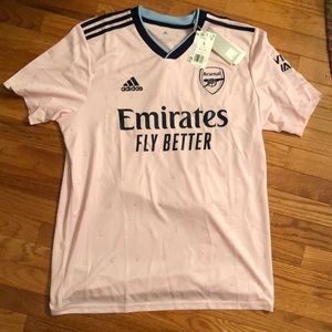 Arsenal Soccer Premier League Pink Adidas Third Alternate Jersey Large